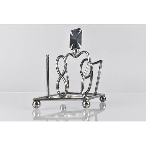 213 - Christopher Dresser (1843-1904), A Victorian Silver Plated Four Slice Toast Rack 