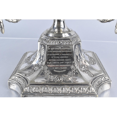 207 - An Impressive Victorian Silver Plated Presentation Centrepiece by Horace Woodward & Co., in the Clas... 