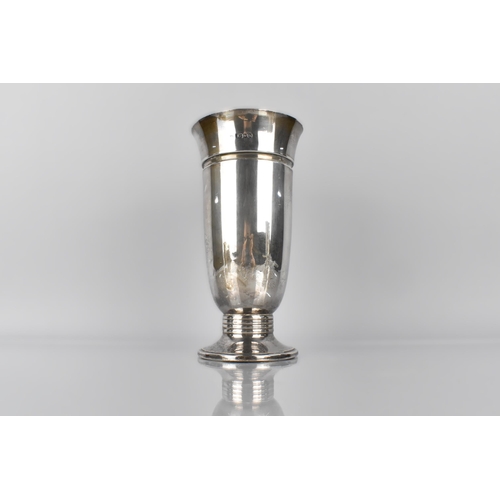 223 - A George VI Silver Pedestal Vase by C.E, of Cylindrical Form with Reeded Pedestal Support on Circula... 