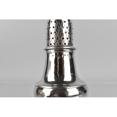 228 - A Georgian Silver Sifter with Acorn Finial the Body Having Ship Heraldic Crest, 14cm High, 71g