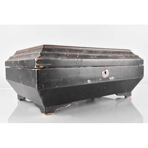 A 19th Century Japanese Black Lacquered Sewing/Work Box of