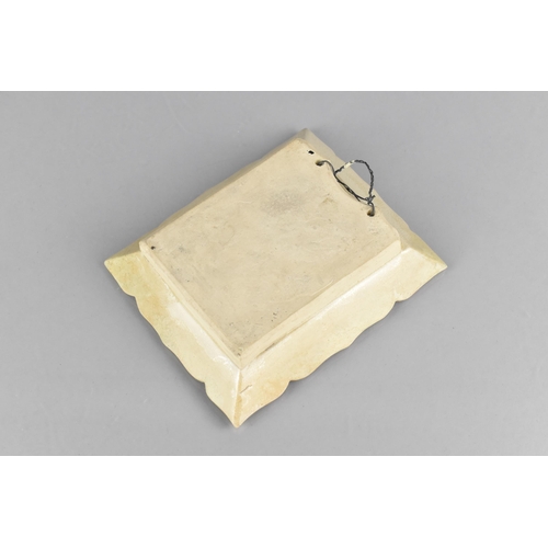 388 - A Japanese Satsuma Wall Pocket of Frame Form Decorated with Chrysanthemums and Sparrows, 12x15cm