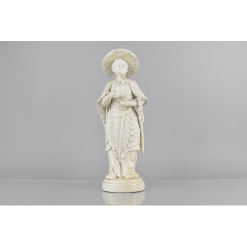 380 - A Chinese Qing Dynasty Porcelain Study of a Soldier Modelled Standing Wearing Finley Detailed Armour... 