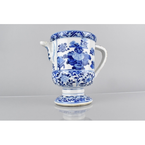 419 - A Chinese Qing Dynasty Porcelain Blue and White Pedestal Jug Decorated with Precious Items and Vase ... 