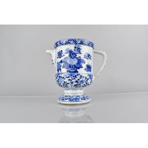 419 - A Chinese Qing Dynasty Porcelain Blue and White Pedestal Jug Decorated with Precious Items and Vase ... 