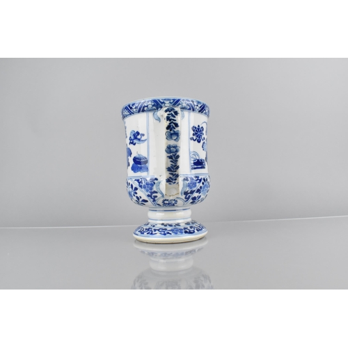 419 - A Chinese Qing Dynasty Porcelain Blue and White Pedestal Jug Decorated with Precious Items and Vase ... 