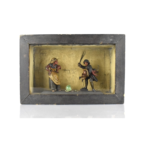 95 - A Victorian Diorama of Domestic Scene, Depicting a Broken Bowl, Displeased Mother and Father Punishi... 