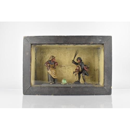 95 - A Victorian Diorama of Domestic Scene, Depicting a Broken Bowl, Displeased Mother and Father Punishi... 