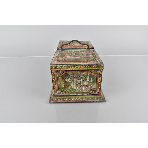 53 - An Early 20th Century Huntley and Palmers Two Division Biscuit Tin Decorated with Jousting Knights a... 