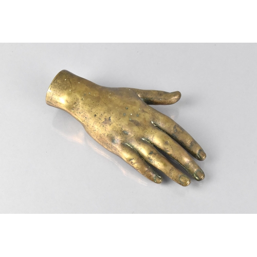 49 - A 19th Century Bronze Study of a Hand, 18cm Long