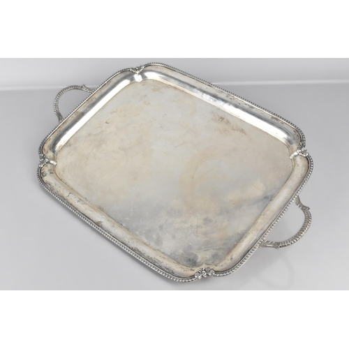225 - A George V Silver Tray by Barker Brothers Silver Ltd, The Tray with Canted Edges, Gadrooned Trim and... 