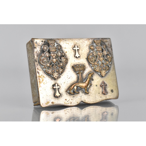 184 - A 19th Century Silver Plated Rectangular Snuff/Vesta Box, the Hinged Lid having Applied Greyhound an... 