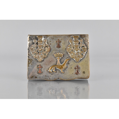 184 - A 19th Century Silver Plated Rectangular Snuff/Vesta Box, the Hinged Lid having Applied Greyhound an... 