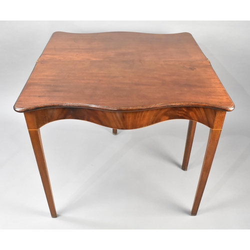 87 - A 19th Century Mahogany Serpentine Front Tea Table with Lift Top and Hinged Back Support, Rectangula... 