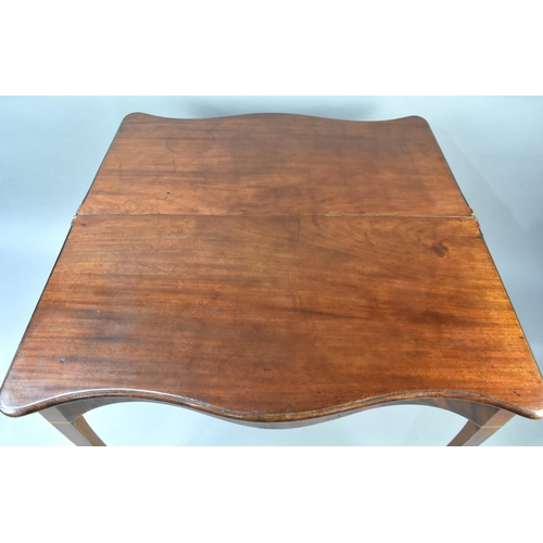 87 - A 19th Century Mahogany Serpentine Front Tea Table with Lift Top and Hinged Back Support, Rectangula... 