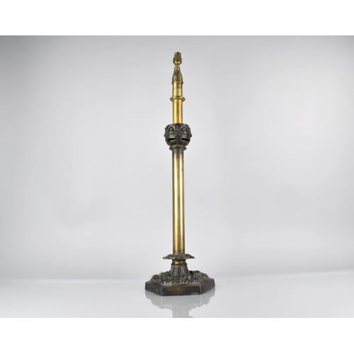 130 - An Early 19th Century Brass Candlestick, Bearing the Label for 'The Metallic Wick Candles Palmer & C... 