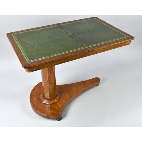 29 - An Early 19th Century George IV Burr Elm Library Reading Table, with a Tooled Leather Top Over a Fac... 