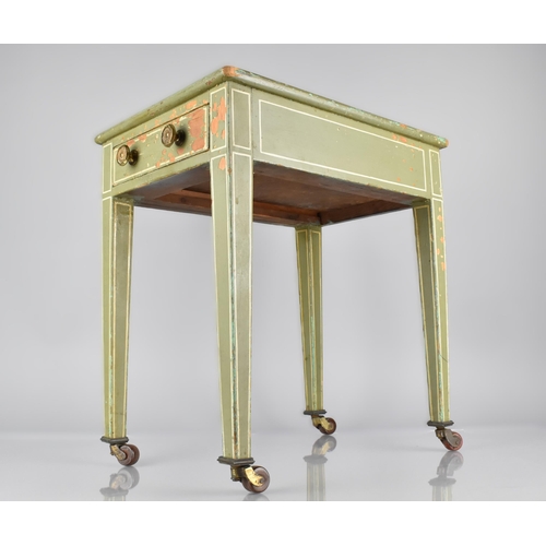 8 - A 19th Century Painted Pine Low Table, The Top Painted with a Neoclassical Panel After Angelica Kauf... 