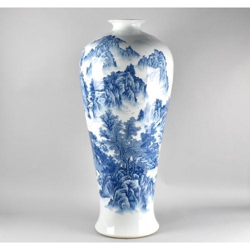 426 - A Large 20th Century Chinese Blue and White Porcelain Vase of Meiping Form Decorated with Valley Sce... 