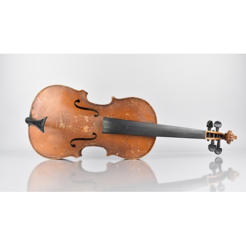 110 - An Early 20th Violin with Paper Label for The Metro Violin Class Organisation, 36cm Body