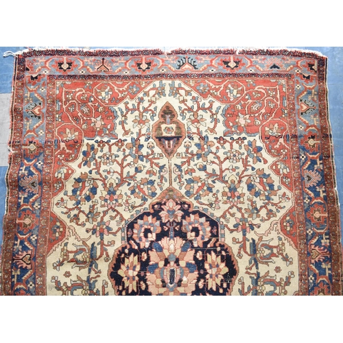 196 - A Late Victorian Persian Handmade Farahan Rug, c.1890, 181x128cms