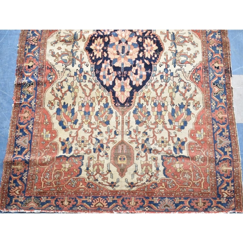 196 - A Late Victorian Persian Handmade Farahan Rug, c.1890, 181x128cms