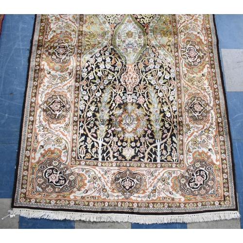 199 - A Silk Kashan Hand Made Rug, 198x120cms