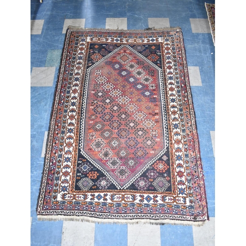 201 - An Antique Persian Handmade Kurdistan Carpet, 244x160cm