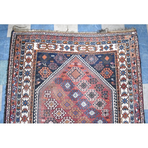 201 - An Antique Persian Handmade Kurdistan Carpet, 244x160cm