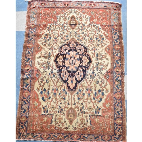 196 - A Late Victorian Persian Handmade Farahan Rug, c.1890, 181x128cms