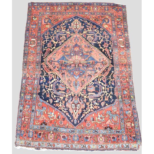 197 - A Late Victorian Hand Made Bidjar Rug, c.1890, 203x142cms