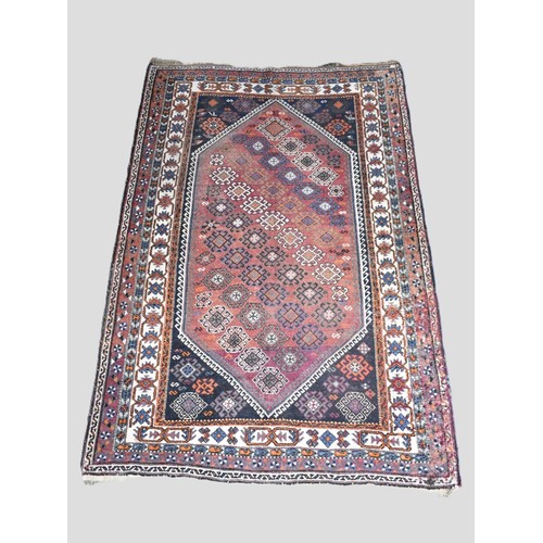 201 - An Antique Persian Handmade Kurdistan Carpet, 244x160cm