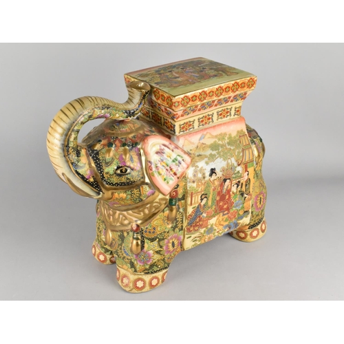 242 - A Decorated Chinese Stool in the Form of an Elephant, 32cms High