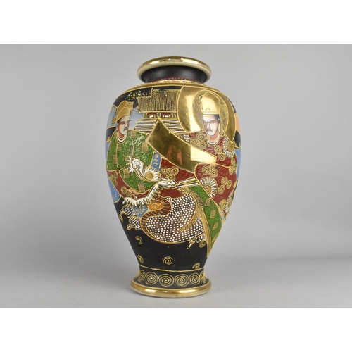 246 - A Large Japanese Satsuma Vase Decorated with Samurai, 29cms High