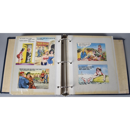 255 - A Large Ring Binder Album of Vintage Seaside Humorous Postcards, Approx 150