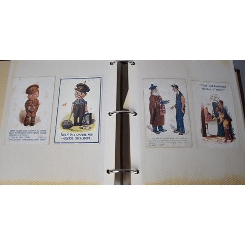 256 - A Ring Binder Containing Large Quantity of Edwardian Seaside and Humorous Postcards, Approx 300