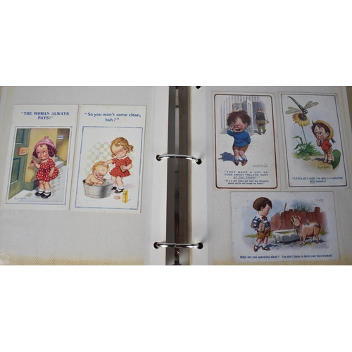 256 - A Ring Binder Containing Large Quantity of Edwardian Seaside and Humorous Postcards, Approx 300