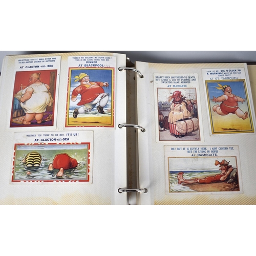 256 - A Ring Binder Containing Large Quantity of Edwardian Seaside and Humorous Postcards, Approx 300