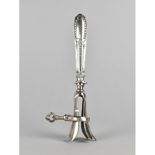 497 - A Late 19th/Early 20th Century French Silver Handled Holder for Lamb etc, Silver Mark of Minerva Num... 