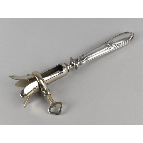 497 - A Late 19th/Early 20th Century French Silver Handled Holder for Lamb etc, Silver Mark of Minerva Num... 