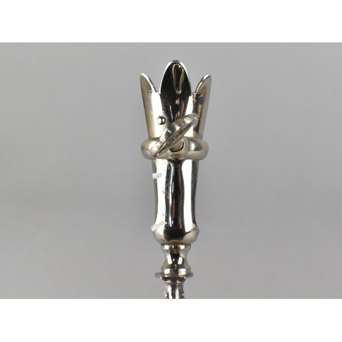 497 - A Late 19th/Early 20th Century French Silver Handled Holder for Lamb etc, Silver Mark of Minerva Num... 