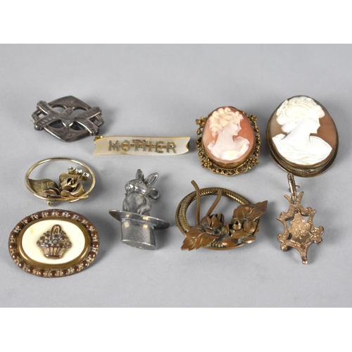 508 - A Collection of Late 19th and Early 20th Century Brooches to Comprise Cameo Brooches, Mother of Pear... 