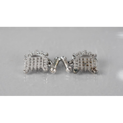 509 - A Cased Pair of Silver House of Parliament Motif Cufflinks