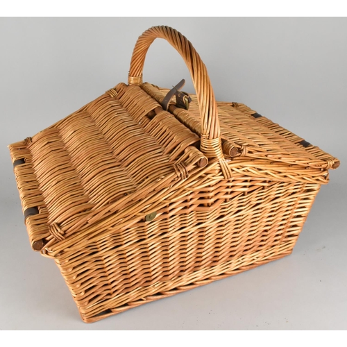 518 - A Wicker Picnic Hamper, with Contents, 52cm wide