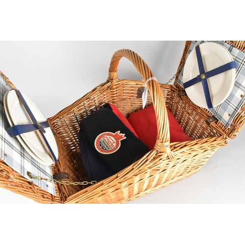 518 - A Wicker Picnic Hamper, with Contents, 52cm wide