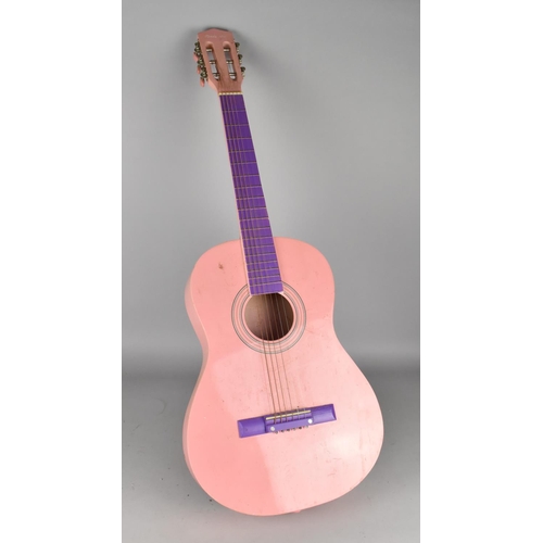 544 - A Child's Pink Acoustic Guitar