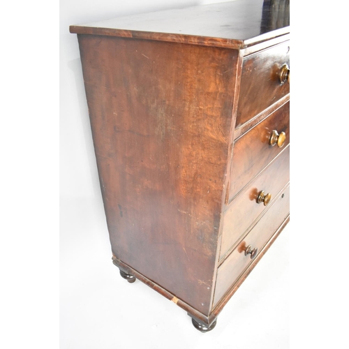 547 - A 19th Century Mahogany Chest of Two Short and Three Long Drawers, 120cms Wide