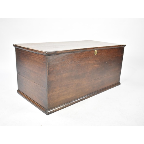 550 - A Late 19th/Early 20th Century Oak Lift Top Coffer Chest with Inner Candle Trough, 94cms Wide