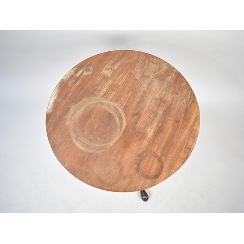 558 - A Circular Tripod Table, Victorian Base but Later Top, 62cms Diameter