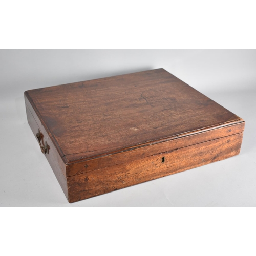 77 - A 19th Century Mahogany Fitted Box, Perhaps for Cutlery, Brass Carrying Handles Either Side, 48cms b... 